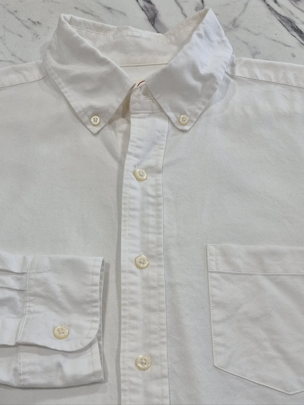 Duck Head Long Sleeve Oxford Shirt, Mens Large, White - Picture 1 of 9